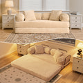 Ovios 80.5" Convertible Sofa Bed,5-in-1 Plush Corduroy Cloud Boneless Couch Futon Sleeper Loveseat for Living Room