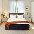 Ovios Boneless Bed 16.7" Medium Firm Plush Corduroy Cloud Upholstered Bed with Mattress, No Assembly