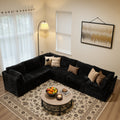 Ovios 127" Modular Sofa, Oversized L Shaped Extra Deep Cloud Corduroy Sectional for Living Room