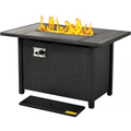 Ovios 42 Inch Propane Fire Pit CSA-Listed Outdoor Fire Pit Table 50,000 BTU Steel Gas Fire Pits with Lid and Lava Rock for Deck Garden