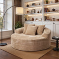 Ovios 58 Inch Cloud Lounge Chair Oversized Round Boneless Sofa Plush Corduroy Deep Seat Chair for Living Room