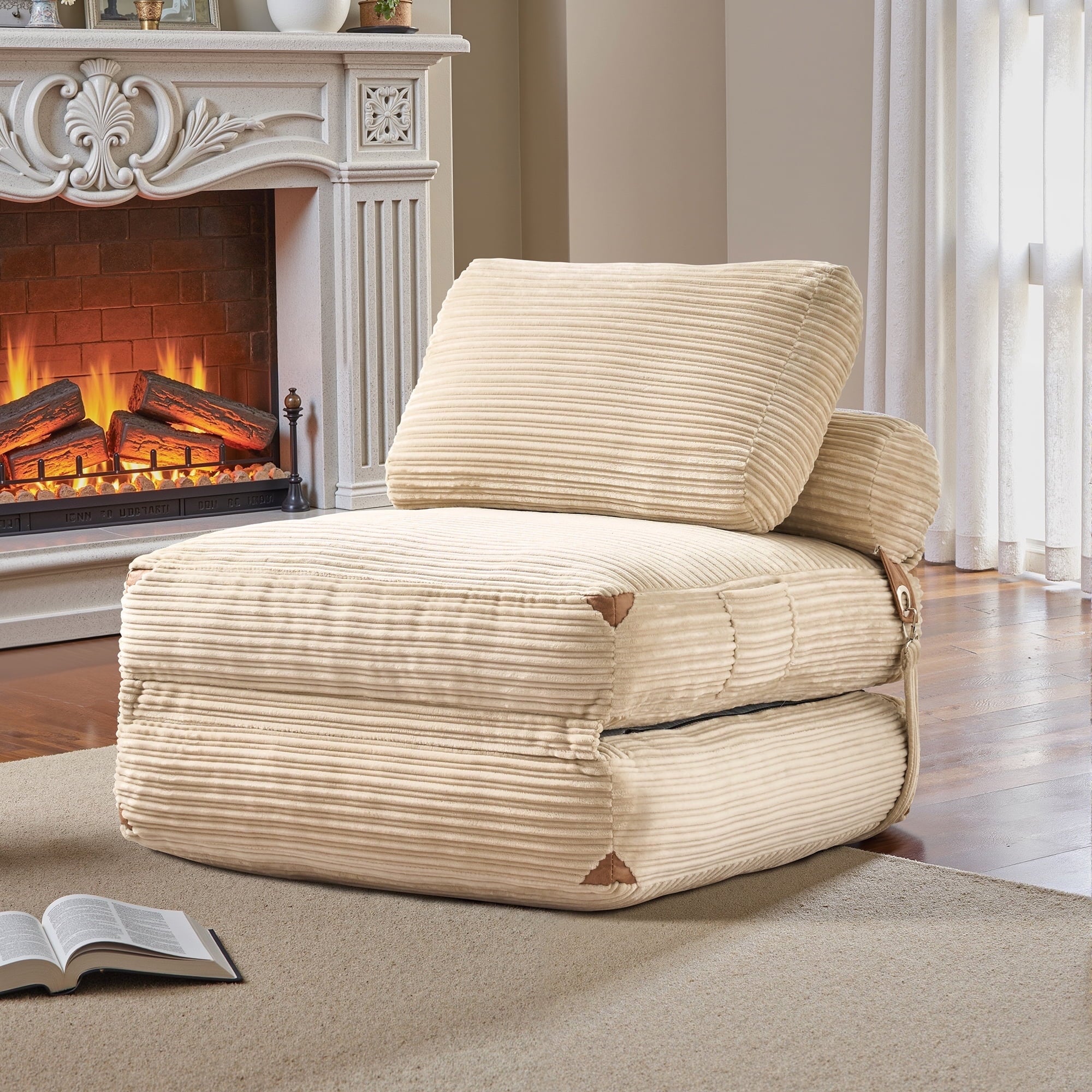 Ovios Folding Sofa Bed Convertible Futon Chair Bed Sleeper Comfy Fold Out Floor Couch with Pillow Lounge Bed for Small Spaces