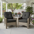 Ovios Patio Chairs Set of 2, Outdoor Rattan Wicker Armchairs with Cushions, All-Weather Chairs for Garden or Porch